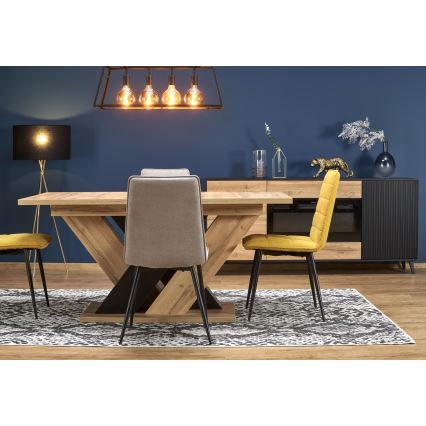 Pratęsiamas valgomasis stalas DROM 160/200x90 cm ąžuolas wotan/juoda