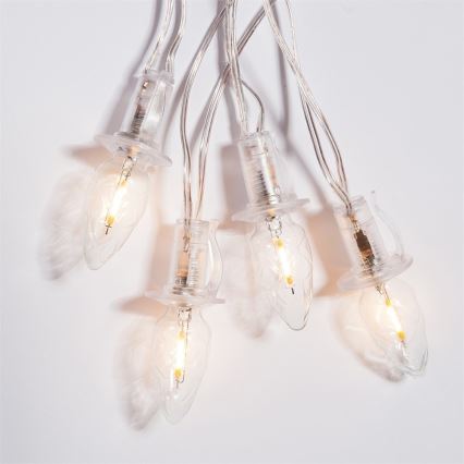 Pratęsimas LED Lauko Kalėdinė girlianda CONE FILAMENT 20xE10 14m permatoma/šilta balta IP44, Made in the EU