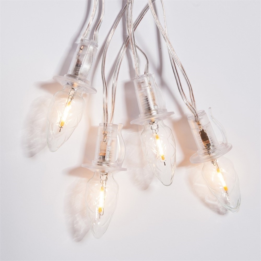 Pratęsimas LED Lauko Kalėdinė girlianda CONE FILAMENT 20xE10 14m permatoma/šilta balta IP44, Made in the EU