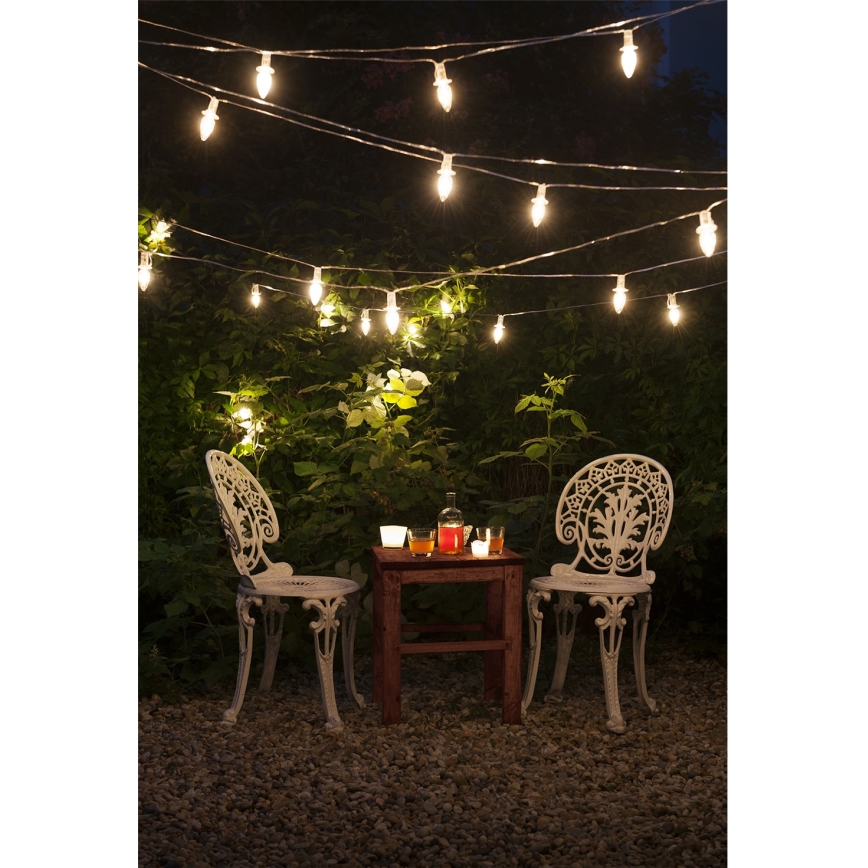 Pratęsimas LED Lauko Kalėdinė girlianda CONE FILAMENT 20xE10 14m permatoma/šilta balta IP44, Made in the EU