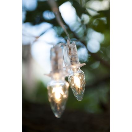 Pratęsimas LED Lauko Kalėdinė girlianda CONE FILAMENT 20xE10 14m permatoma/šilta balta IP44, Made in the EU