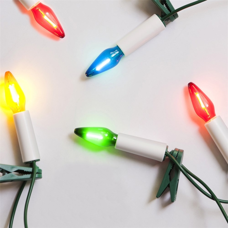 Pratęsimas LED Lauko Kalėdinė girlianda FELICIA FILAMENT 20xE10 14m spalvingas/šilta balta IP44, Made in the EU