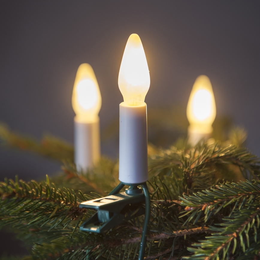 Pratęsimas LED Lauko Kalėdinė girlianda FELICIA FILAMENT 20xE10 14m balta/šilta balta IP44, Made in the EU