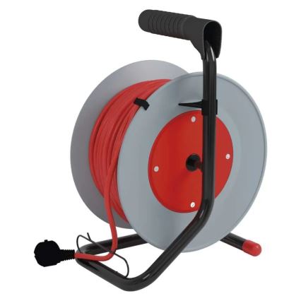 Pratęsimo kabelis su ritė 4x2,5 mm² 15 m raudona/pilka