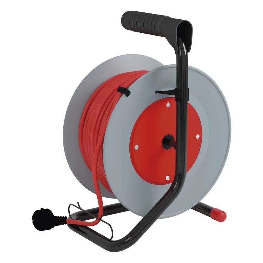 Pratęsimo kabelis su ritė 4x2,5 mm² 15 m raudona/pilka