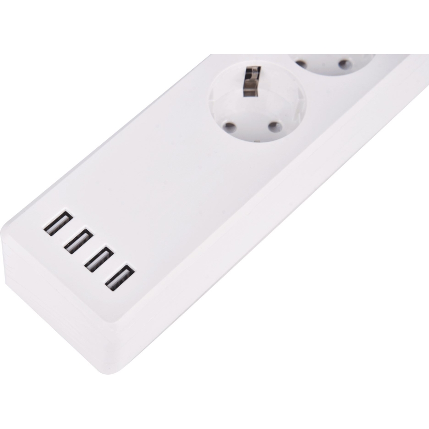 Pratęsimo laidas su jungikliu 1,8 m + 4xUSB/Wi-Fi Tuya SCHUKO