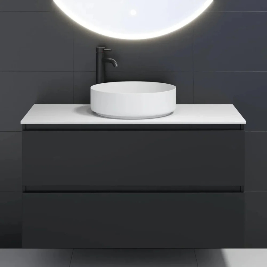 Praustuvas ant stalviršio LJORDAL, skersmuo 40 cm, plienas/balta