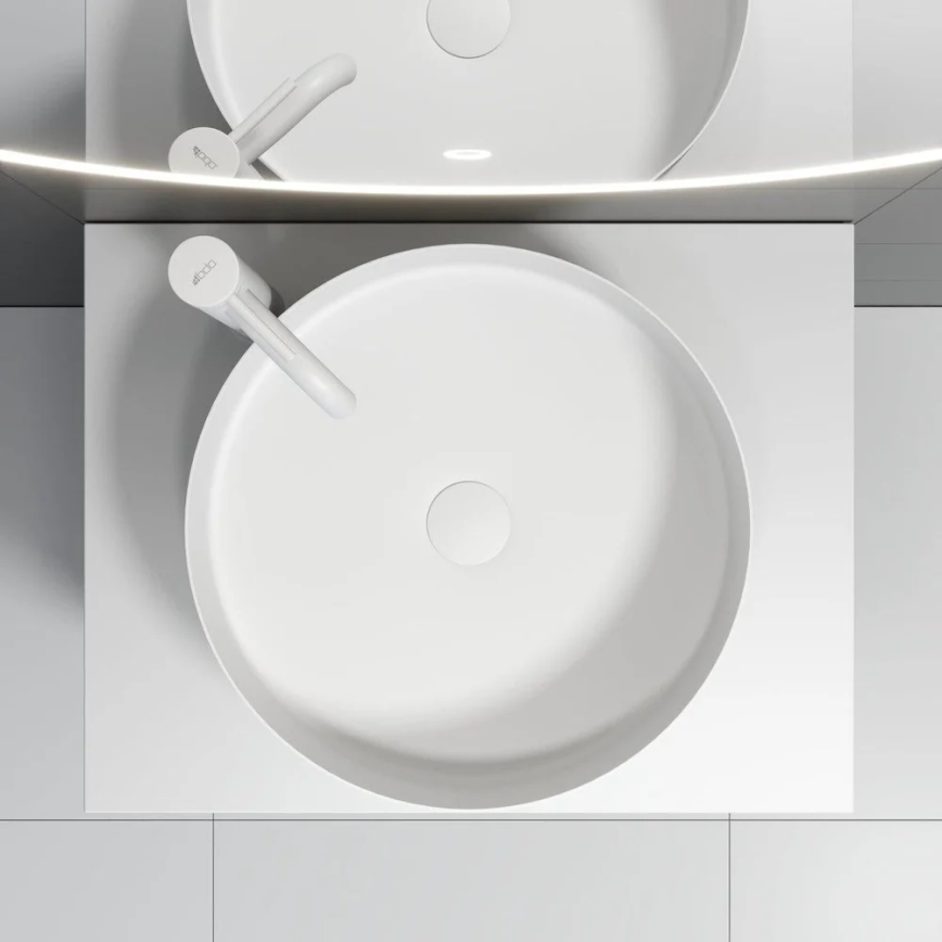 Praustuvas ant stalviršio LJORDAL, skersmuo 40 cm, plienas/balta