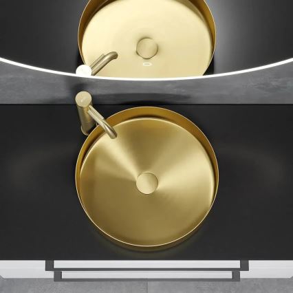 Praustuvas ant stalviršio LJORDAL, skersmuo 40 cm, plienas/žalvaris