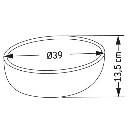 Praustuvas BERGEN montuojamas ant stalviršio Ø 39 cm, betonas/pilka