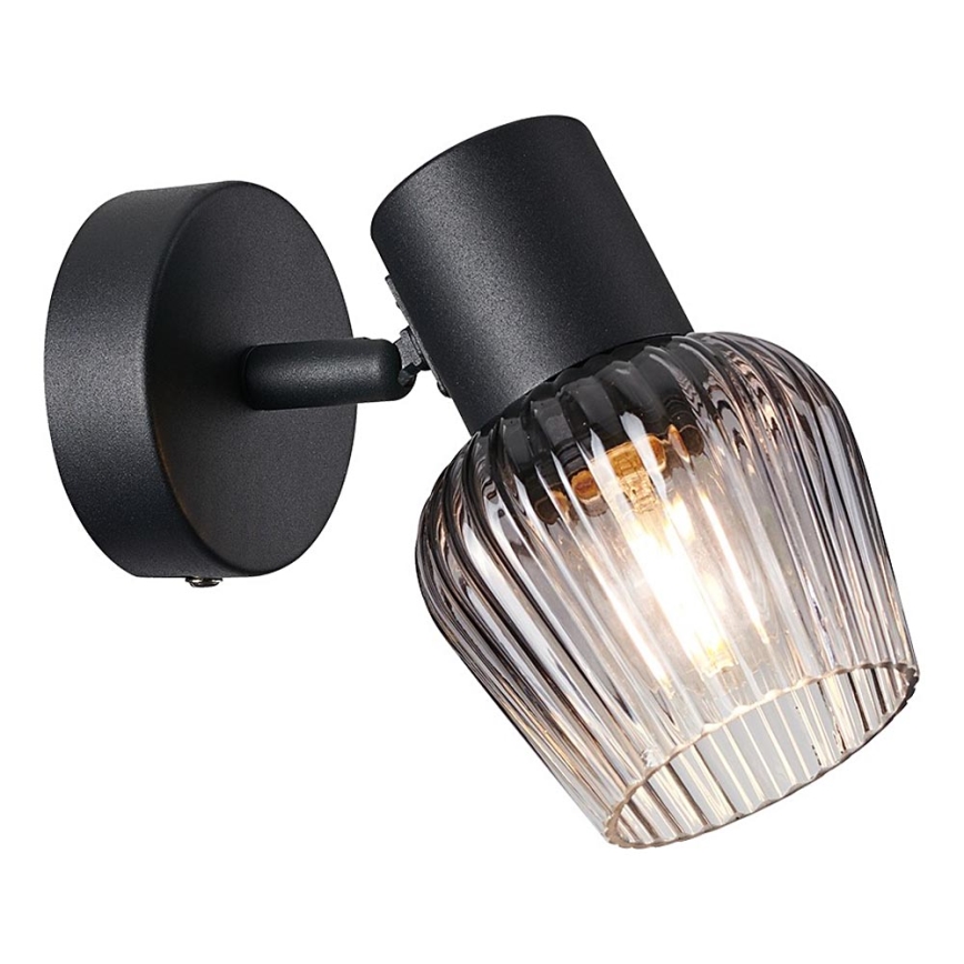 Prezent 14100 - Sieninis akcentinis šviestuvas OASIS 1xE27/60W/230V juoda/dūminis