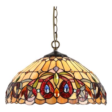Prezent 1704 - Sietynas, kabinamas ant grandinės TIFFANY 2xE27/60W/230V