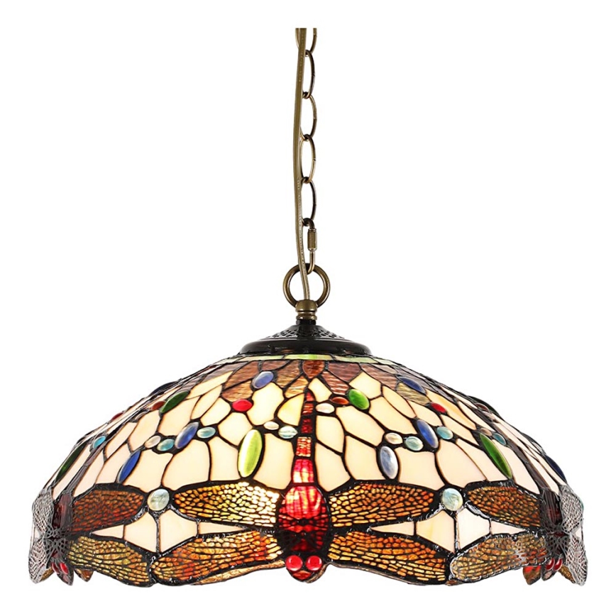 Prezent 1708 - Sietynas, kabinamas ant grandinės TIFFANY 2xE27/60W/230V