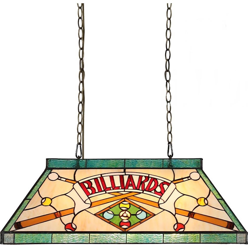 Prezent 1715 - Pakabinamas šviestuvas su grandine TIFFANY BILLIARD 3xE27/60W/230V