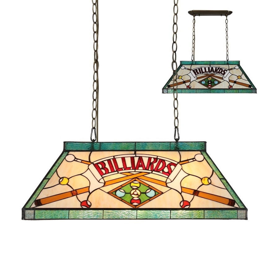Prezent 1715 - Pakabinamas šviestuvas su grandine TIFFANY BILLIARD 3xE27/60W/230V