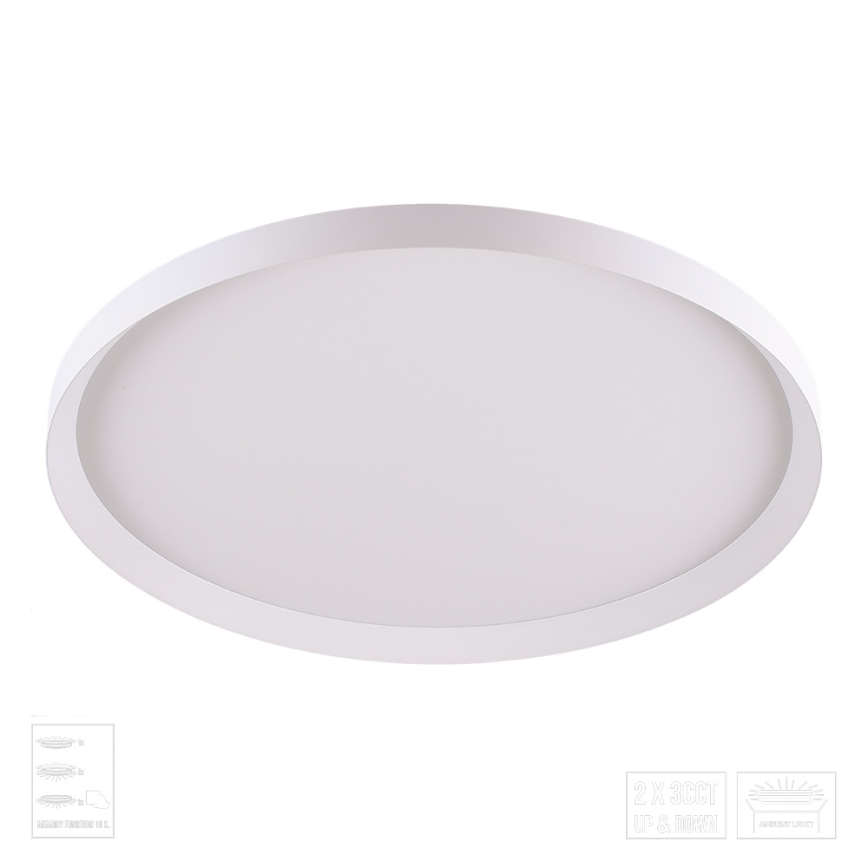 Prezent 17310 - LED lubinis šviestuvas ADRA LED/42W/230V + LED/13W 3000/4000/6000K skersmuo 48,5 cm baltas