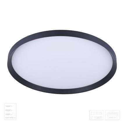 Prezent 17311 - ADRA LED lubinis šviestuvas LED/42W/230V + LED/13W 3000/4000/6000K, skersmuo 48,5 cm, juodas