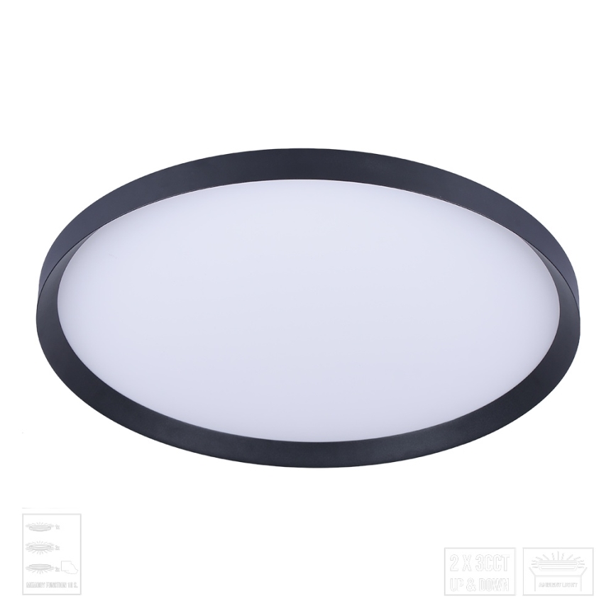 Prezent 17311 - ADRA LED lubinis šviestuvas LED/42W/230V + LED/13W 3000/4000/6000K, skersmuo 48,5 cm, juodas
