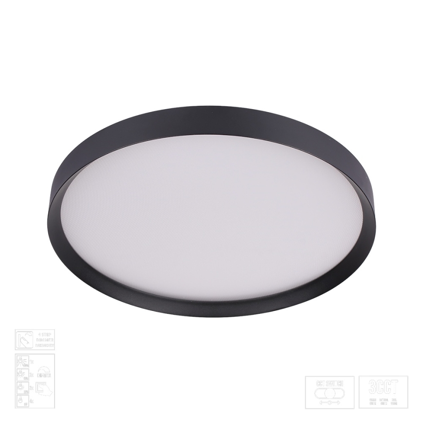 Prezent 17313 - dimeriu reguliuojamas LED lubinis šviestuvas MAYSA LED/36W/230V 3000/4000/6000K skers. 39,5 cm juodas