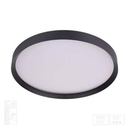 Prezent 17315 - Dimeriuojamas LED lubinis šviestuvas MAYSA, 42 W, 230 V, 3000/4000/6000 K, skersmuo 48,5 cm, juodas