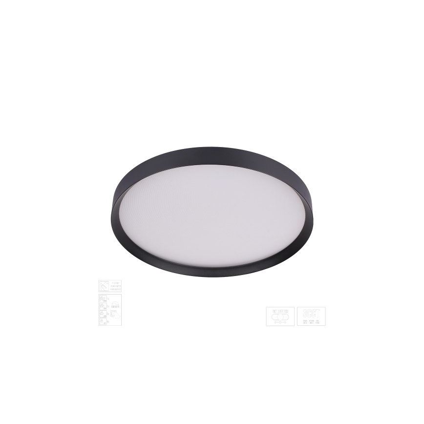 Prezent 17315 - Dimeriuojamas LED lubinis šviestuvas MAYSA, 42 W, 230 V, 3000/4000/6000 K, skersmuo 48,5 cm, juodas