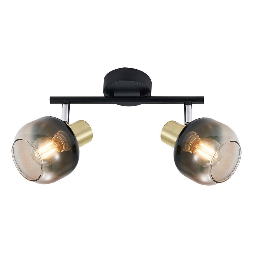 Prezent 27514 - Akcentinis apšvietimas PEGAS 2xE14/40W/230V juoda/dūminis