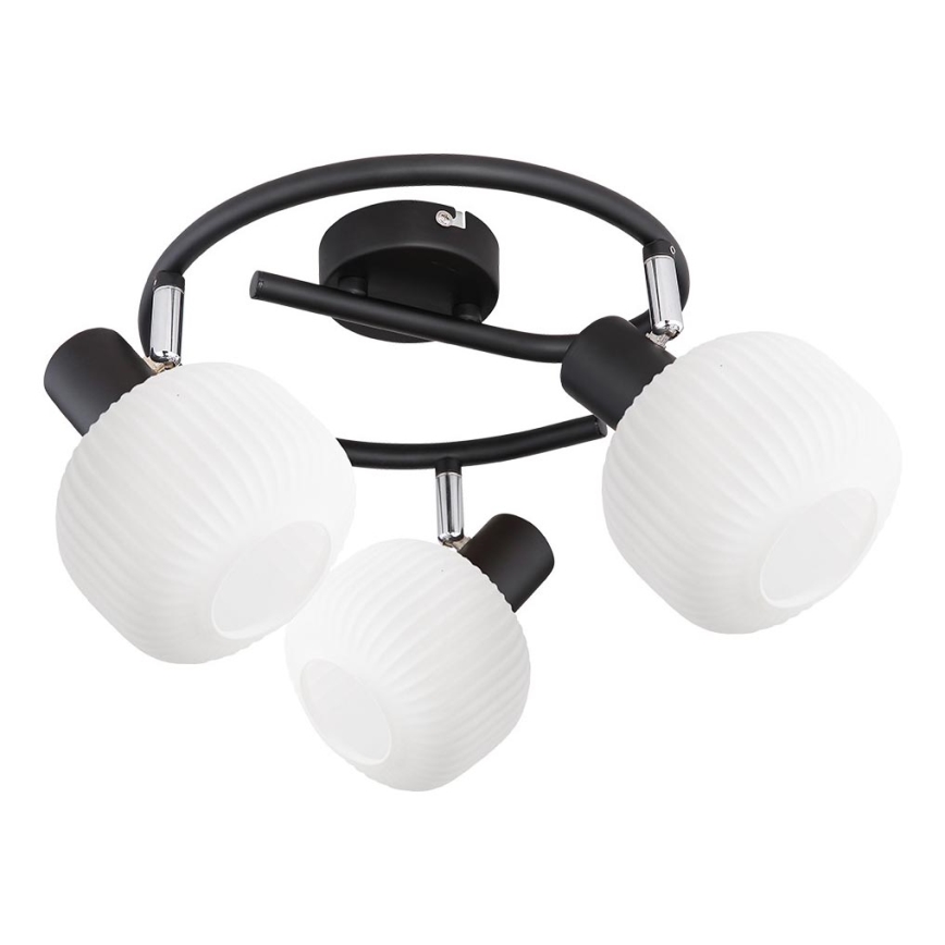 Prezent 27521 - Akcentinis apšvietimas ARYA 3xE14/40W/230V juoda/balta