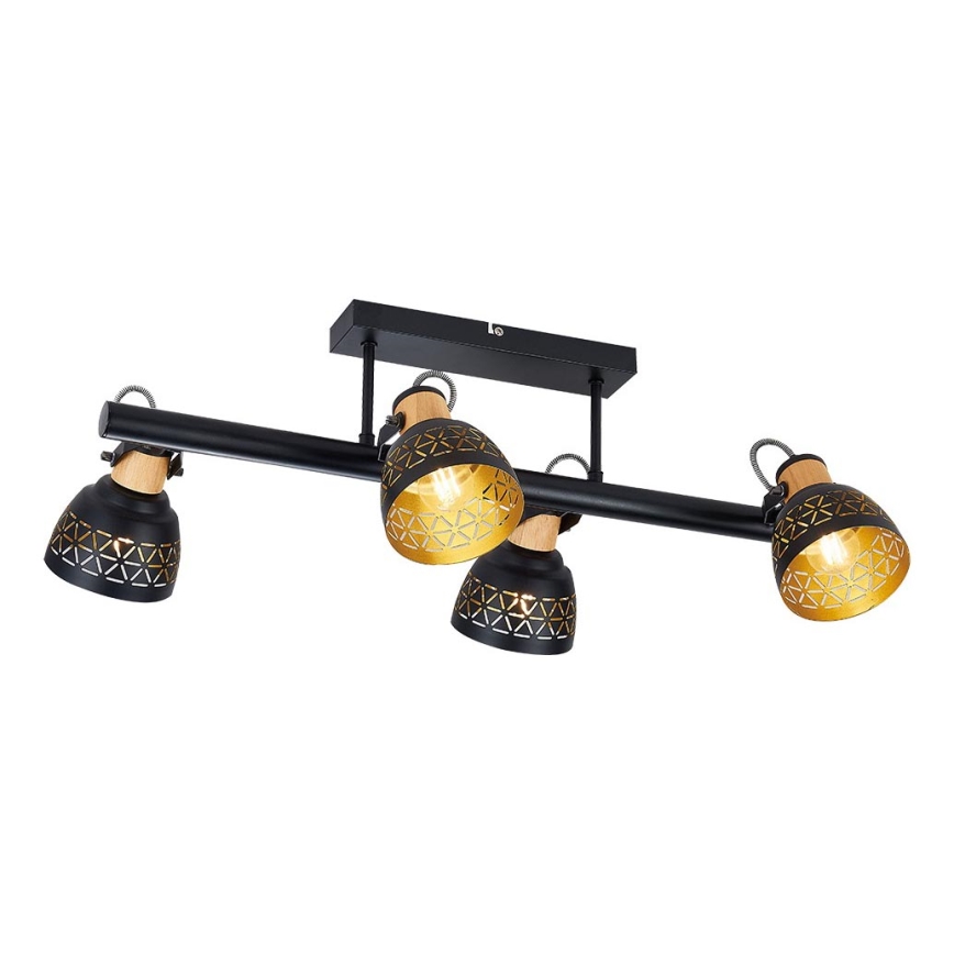 Prezent 27524 - Tvirtinamas sietynas MESCALA 4xE14/40W/230V juoda/kaučiukas