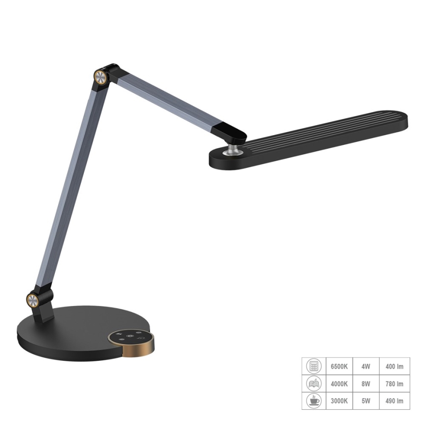 Prezent 31217 - LED Pritemdoma jutiklinė lanksti stalinė lempa VIVID LED/10W/230V 3000-6500K