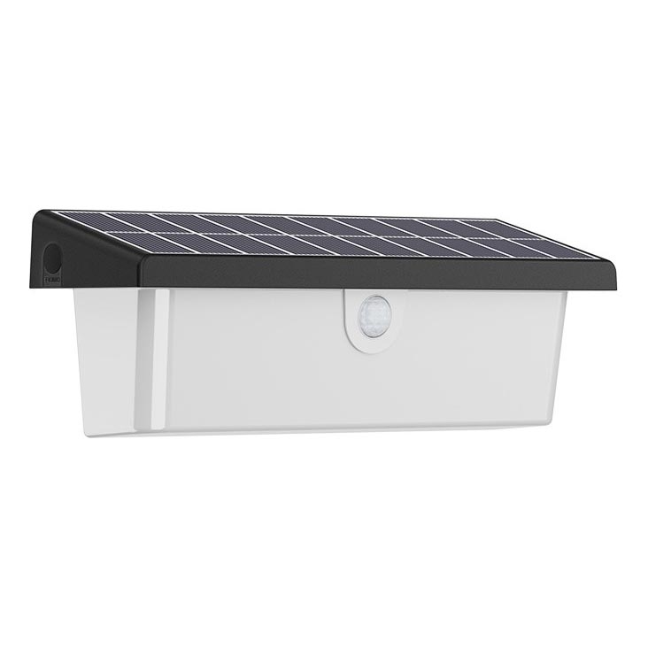 Prezent 65282 - LED sieninis šviestuvas su jutikliu, įkraunamas saulės energija ALEA LED/8W/3,7V IP65 2220 mAh