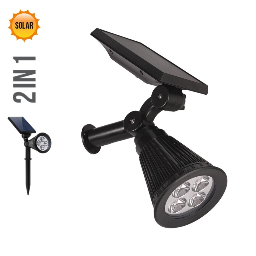 Prezent 65286 - LED apšvietimas, įkraunamas saulės energija 2in1 LION LED/2W/3,7V IP44 2220 mAh