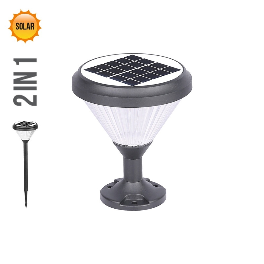 Prezent 65291 - LED apšvietimas, įkraunamas saulės energija 2in1 AKRA LED/10W/3,2V IP65 2000 mAh