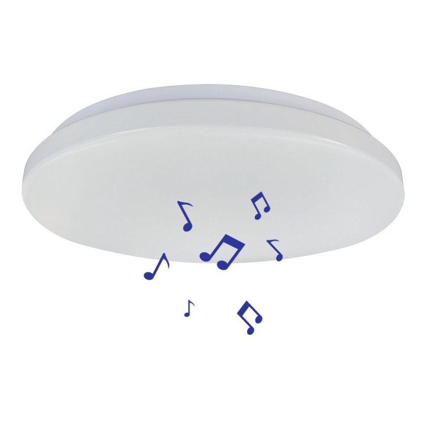 Prezent 70013 - LED RGB Reguliuojamas lubinis šviestuvas su garsiakalbiu BLISS LED/50W/230V 3000-6500K + nuotolinio valdymo pultas