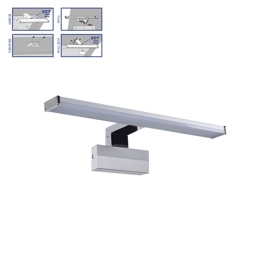 Prezent 70226  - LED vonios veidrodžio apšvietimas TREMOLO PLUS LED/8W/230V IP44 3000/4000K 40 cm