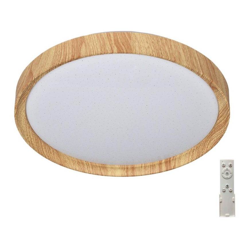 Prezent 71330 - LED Reguliuojamas lubinis šviestuvas WOODEN LED/33W/230V 3000-6500K + valdymo pultas