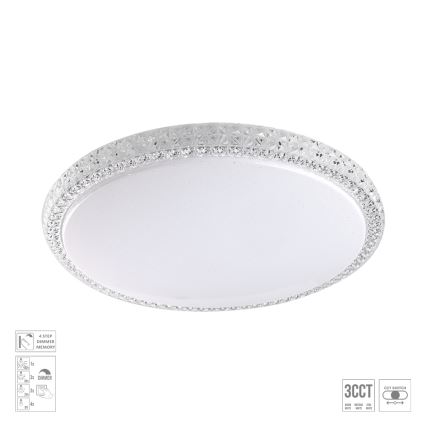 Prezent 71339 - reguliuojamas AMBIA LED lubinis šviestuvas LED/30W/230V 3000/4000/6500K, skersmuo 39,5 cm, skaidrus