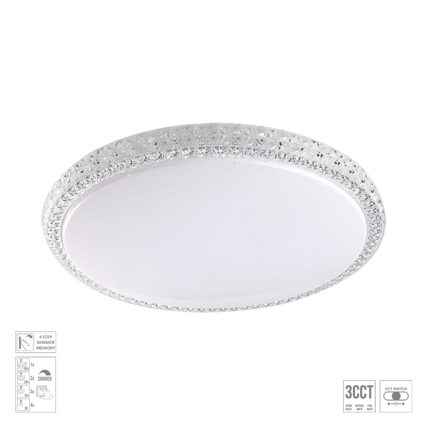 Prezent 71339 - reguliuojamas AMBIA LED lubinis šviestuvas LED/30W/230V 3000/4000/6500K, skersmuo 39,5 cm, skaidrus