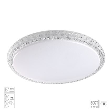 Prezent 71340 - Dimeriuojamas lubinis šviestuvas AMBIA LED/40W/230V 3000/4000/6500K pr. 49,5 cm skaidrus