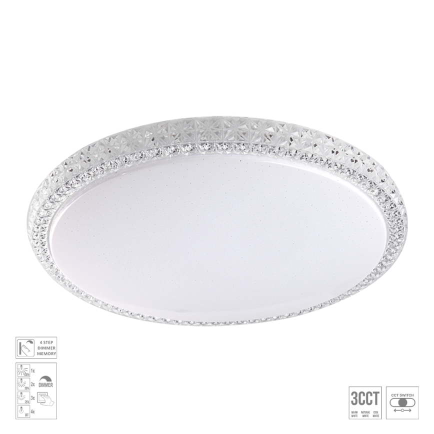 Prezent 71340 - Dimeriuojamas lubinis šviestuvas AMBIA LED/40W/230V 3000/4000/6500K pr. 49,5 cm skaidrus