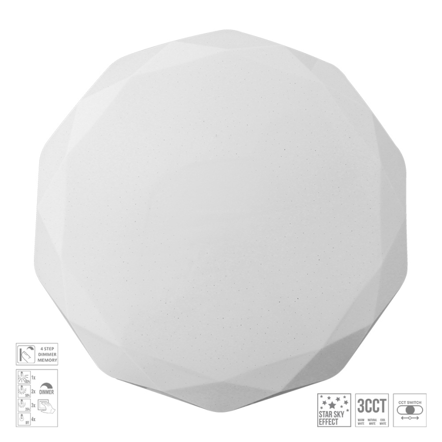 Prezent 71343 - Dimeriuojamas lubinis šviestuvas IRIDIO LED/40W/230V 3000/4000/6500K skersm. 49,5 cm baltas