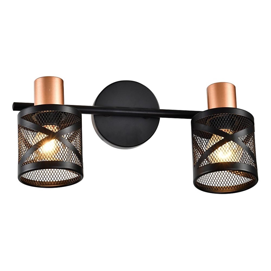 Prezent 75468 - Sieninis akcentinis šviestuvas ANTARES 2xE14/40W/230V juoda/varis