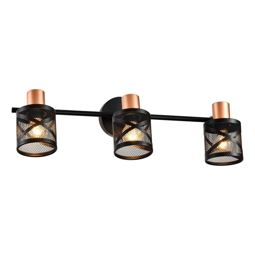 Prezent 75469 - Sieninis akcentinis šviestuvas ANTARES 3xE14/40W/230V juoda/varis