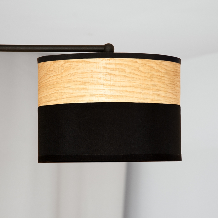 Prie lubų montuojama liustra ALBA 3xE27/15W/230V skersmuo 66 cm juoda/ruda