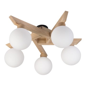 Prie lubų montuojama liustra ANTONIO 5xG9/5W/230V ąžuolas/balta