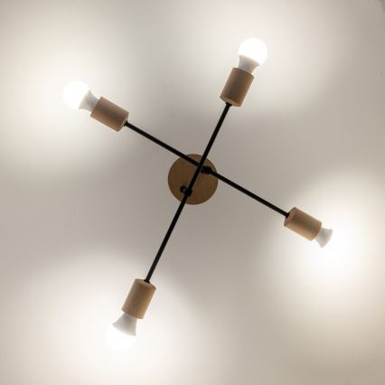 Prie lubų montuojama liustra CAMBRIDGE 4xE27/15W/230V pušis