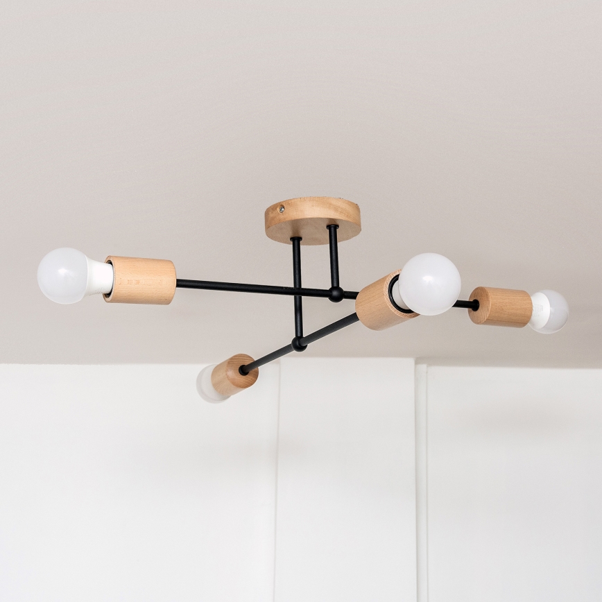 Prie lubų montuojama liustra CAMBRIDGE 4xE27/15W/230V pušis