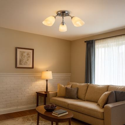 Prie lubų montuojama liustra PORTOS 3xE14/10W/230V blizgus chromas