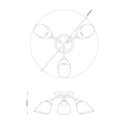 Prie lubų montuojama liustra PORTOS 3xE14/10W/230V blizgus chromas