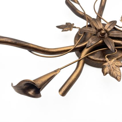 Prie lubų montuojama liustra ROZETA 3xE14/40W/230V bronzinė