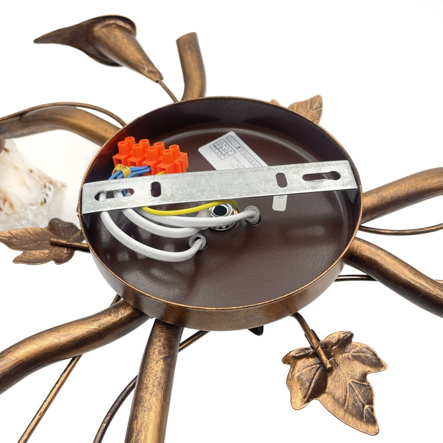 Prie lubų montuojama liustra ROZETA 3xE14/40W/230V bronzinė